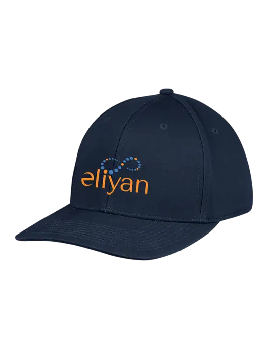 Premium Modern Structured Twill Navy Snapback Cap w/Eliyan Logo 
