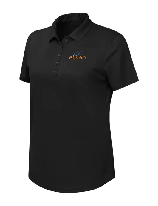 Callaway Womens Birdseye Black Polo w/Eliyan Logo 