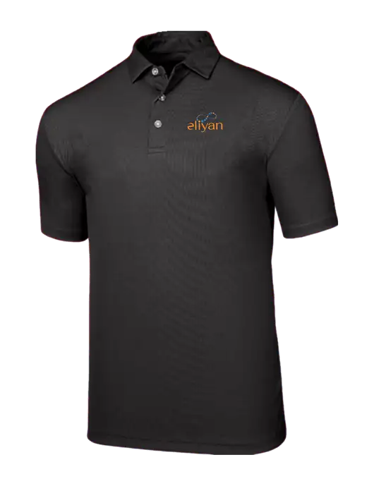 Callaway Birdseye Black Polo w/Eliyan Logo 
