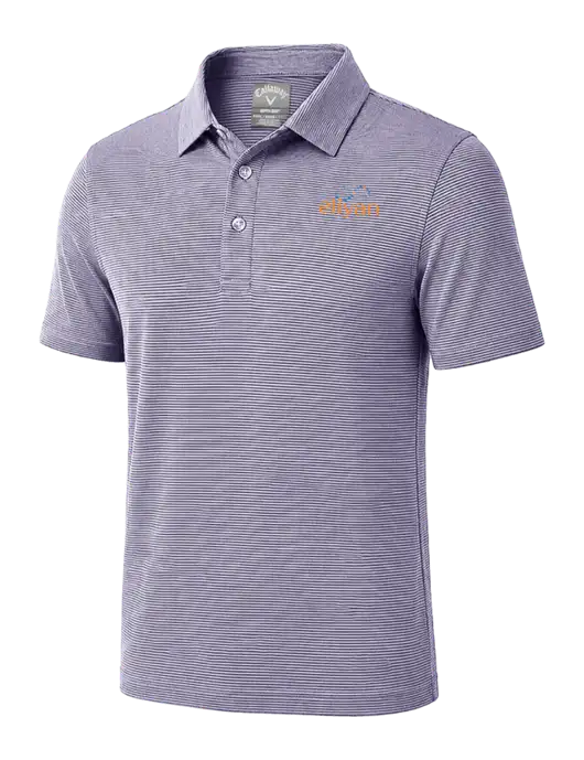 Callaway Navy Fine Line Stripe Polo w/Eliyan Logo 