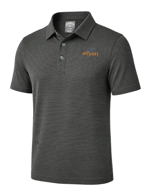 Callaway Black Fine Line Stripe Polo w/Eliyan Logo 