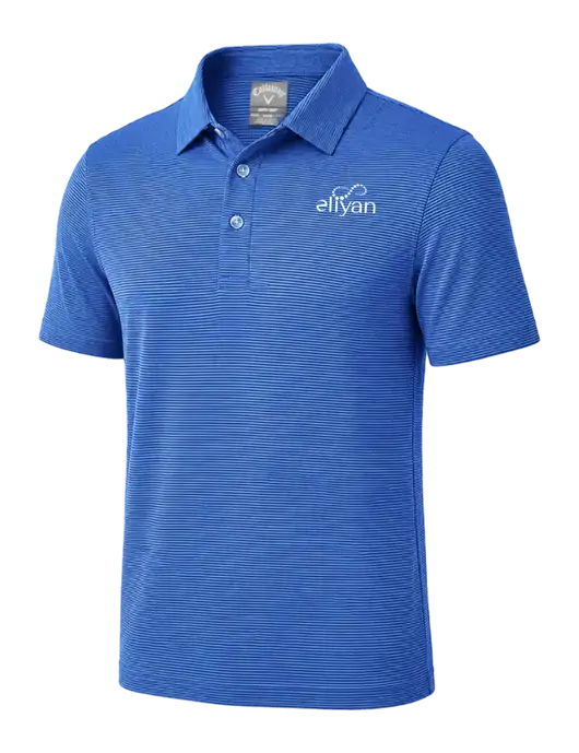 Callaway Royal Blue Fine Line Stripe Polo w/Eliyan Logo 