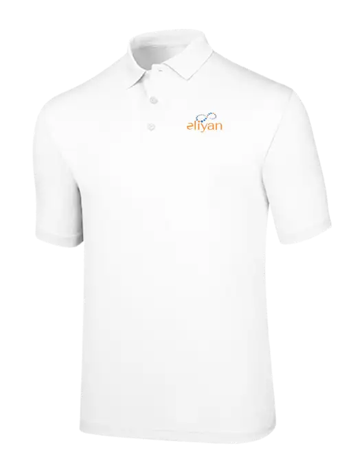Callaway Opti-Dri White Chev Polo w/Eliyan Logo 