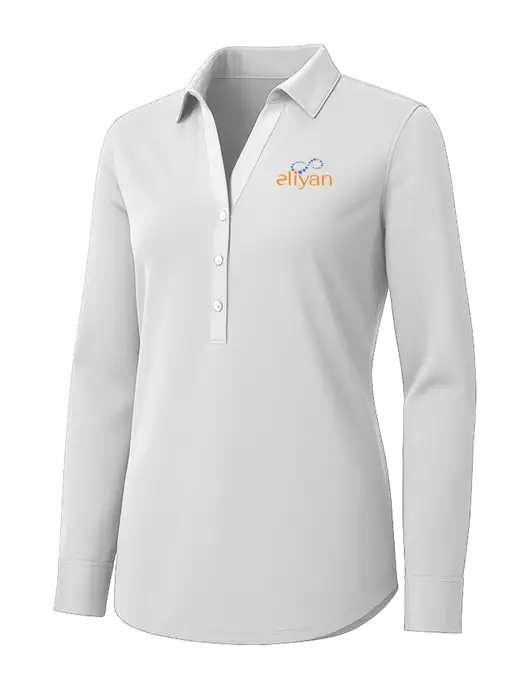 Womens White City Stretch Shirt w/Eliyan Logo 