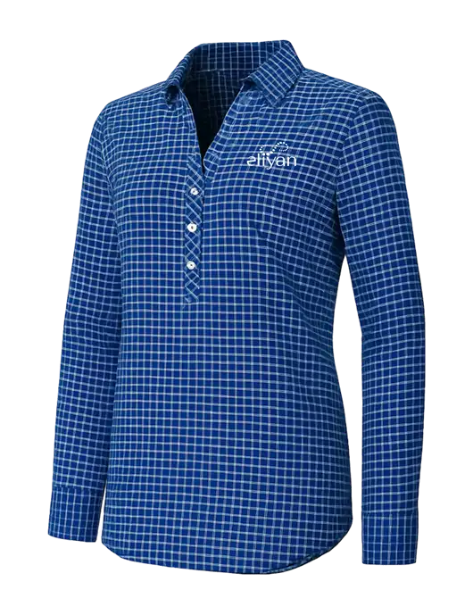 Womens Navy/White City Stretch Shirt w/Eliyan Logo 