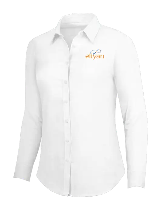 White Womens SuperPro Oxford Shirt w/Eliyan Logo 