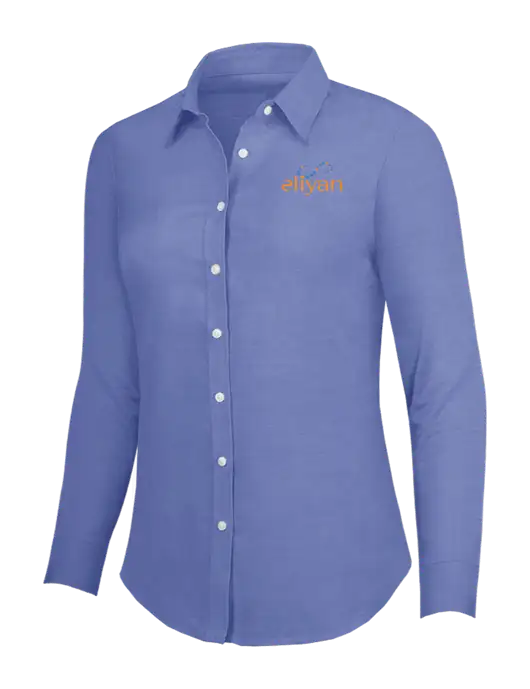 Navy Womens SuperPro Oxford Shirt w/Eliyan Logo 