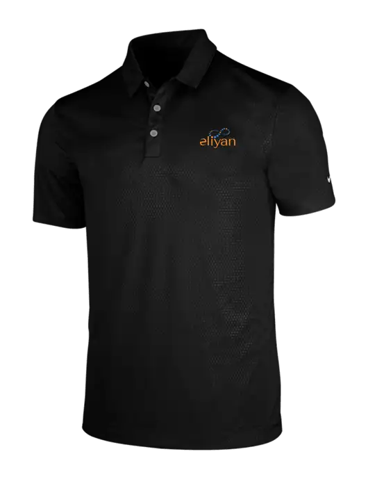 NIKE Black Dri-Fit Embossed Tri-Blade Polo w/Eliyan Logo 
