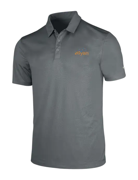 NIKE Medium Grey Dri-Fit Embossed Tri-Blade Polo w/Eliyan Logo 