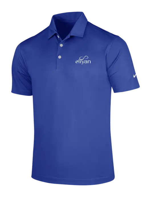 NIKE Dark Royal Dri-Fit Vertical Mesh Polo w/Eliyan Logo 