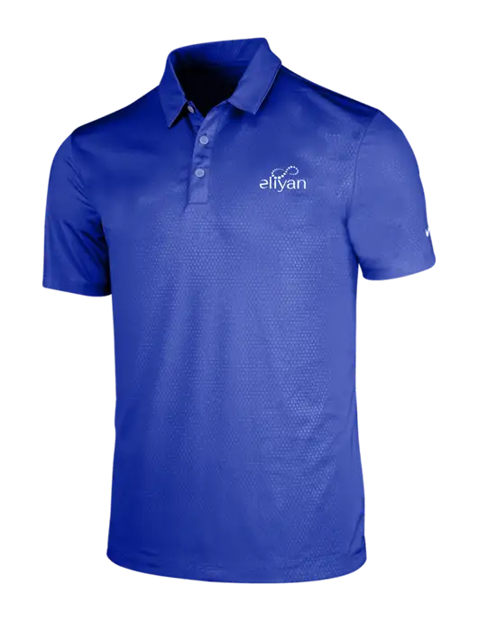 NIKE Dark Royal Dri-Fit Embossed Tri-Blade Polo w/Eliyan Logo 