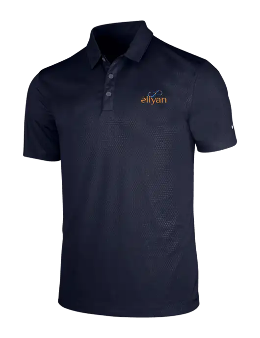 NIKE Dark Navy Dri-Fit Embossed Tri-Blade Polo w/Eliyan Logo 