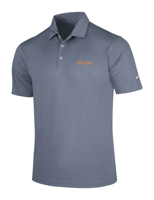 NIKE Medium Grey Dri-Fit Vertical Mesh Polo w/Eliyan Logo 