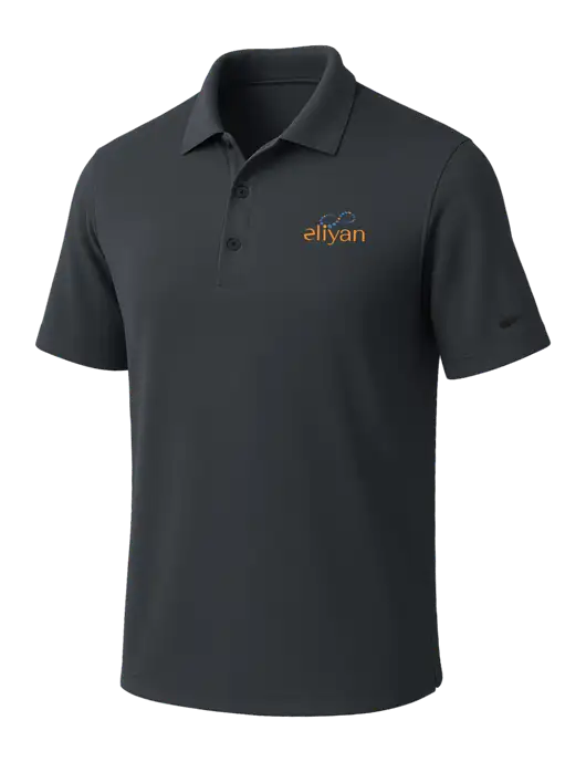 NIKE Dark Grey Dri-Fit Micro Pique Polo w/Eliyan Logo 