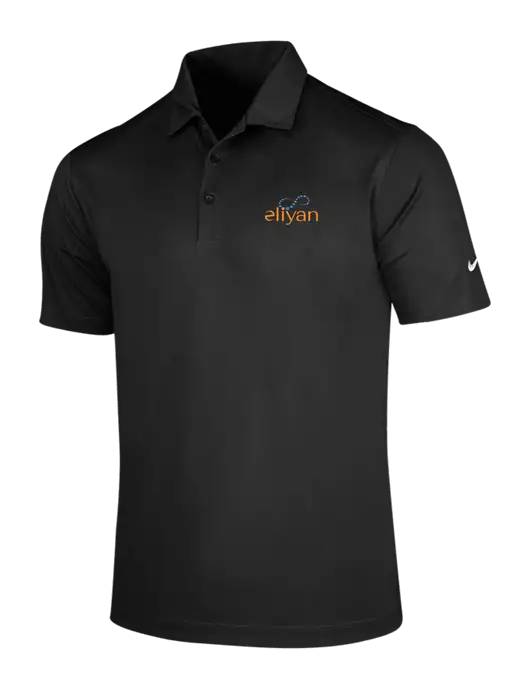 NIKE Black Dri-Fit Vertical Mesh Polo w/Eliyan Logo 