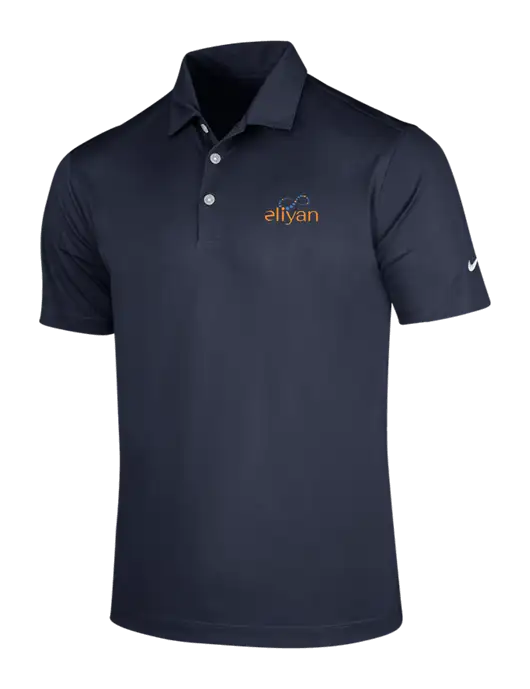 NIKE Dark Navy Dri-Fit Vertical Mesh Polo w/Eliyan Logo 