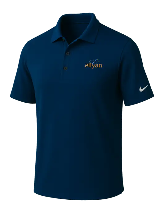 NIKE Navy Dri-Fit Micro Pique Polo w/Eliyan Logo 