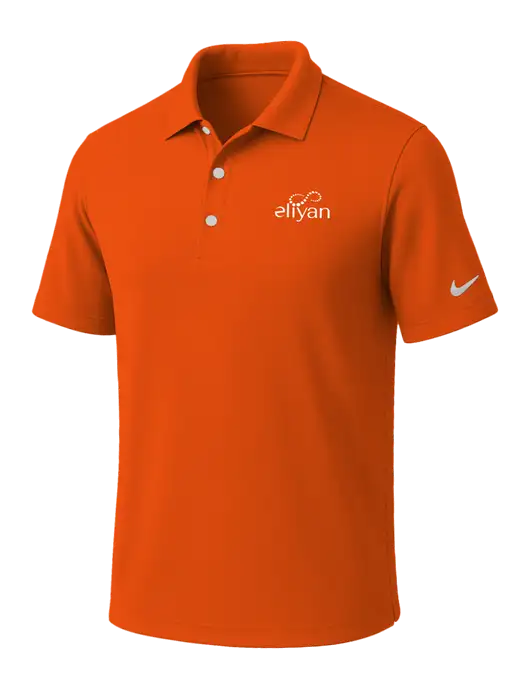 NIKE Orange Dri-Fit Micro Pique Polo w/Eliyan Logo 