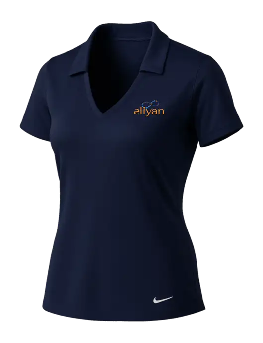 NIKE Dark Navy Womens Dri-Fit Vertical Mesh Polo w/Eliyan Logo 