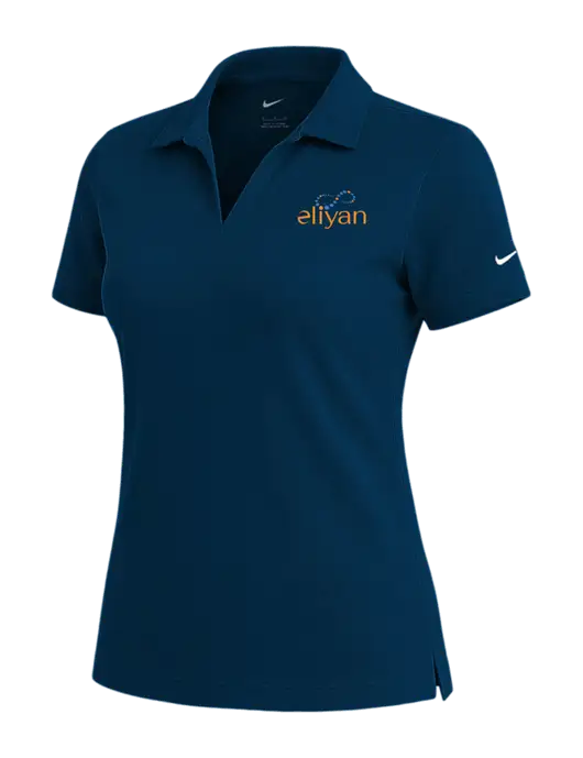 NIKE Navy Womens Dri-Fit Micro Pique Polo w/Eliyan Logo 