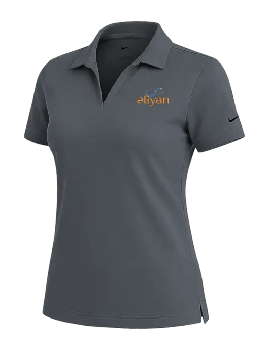 NIKE Dark Grey Womens Dri-Fit Micro Pique Polo w/Eliyan Logo 
