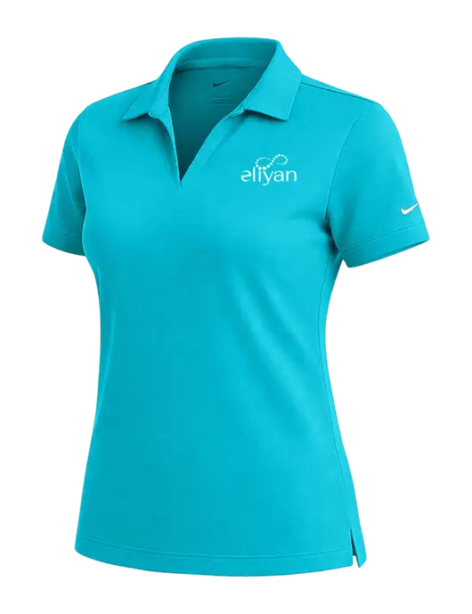 NIKE Sapphire Blue Womens Dri-Fit Micro Pique Polo w/Eliyan Logo 