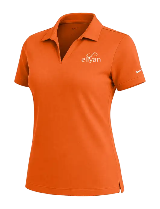 NIKE Orange Womens Dri-Fit Micro Pique Polo w/Eliyan Logo 