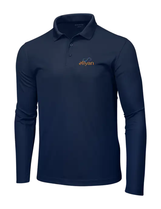 OGIO Navy Caliber 2.0 Long Sleeve Polo w/Eliyan Logo 