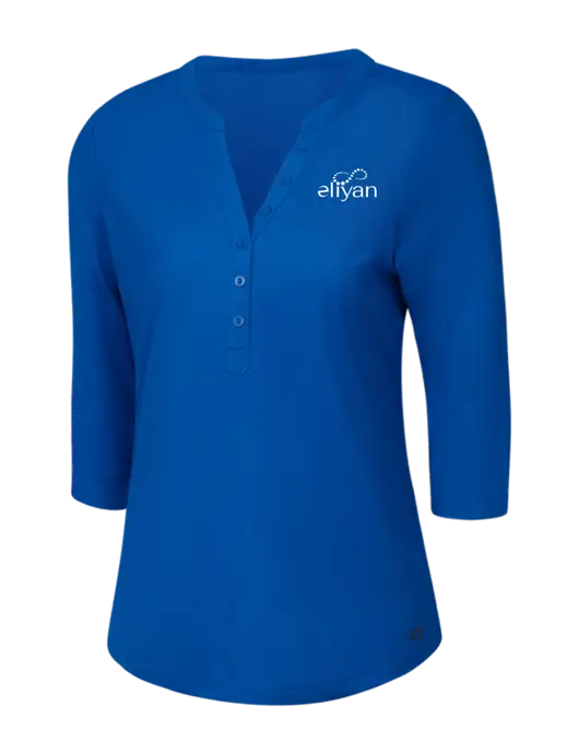 OGIO Royal Blue Jewel Henley w/Eliyan Logo 