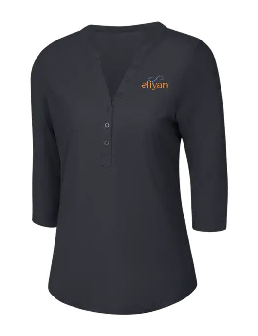 OGIO Charcoal Grey Jewel Henley w/Eliyan Logo 
