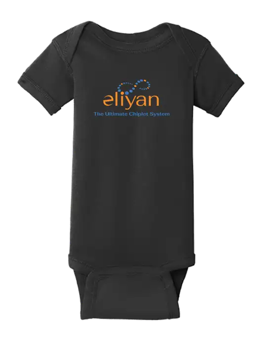 Rabbit Skins Black Infant Short Sleeve Baby Rib Bodysuit w/Eliyan Logo 