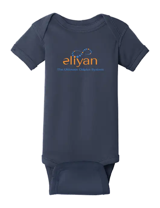 Rabbit Skins Navy Infant Short Sleeve Baby Rib Bodysuit w/Eliyan Logo 