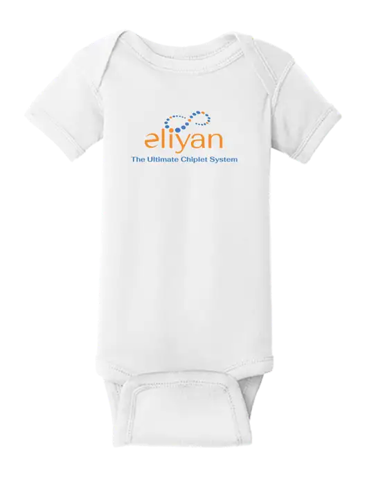 Rabbit Skins White Infant Short Sleeve Baby Rib Bodysuit w/Eliyan Logo 