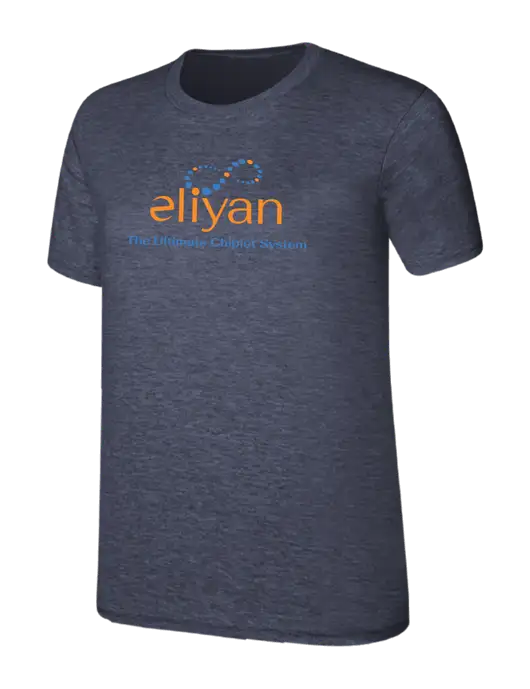 Womens Ring Spun Heather Navy 4.5 oz T-Shirt w/Eliyan Logo 