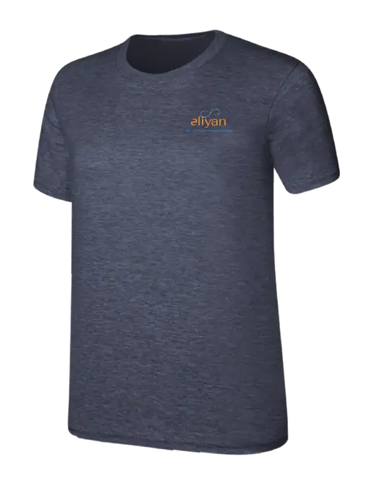 Womens Ring Spun Heather Navy 4.5 oz T-Shirt w/Eliyan Logo 