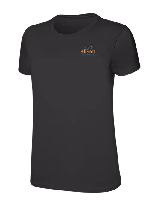 Womens Ring Spun Charcoal 4.5 oz T-Shirt w/Eliyan Logo 