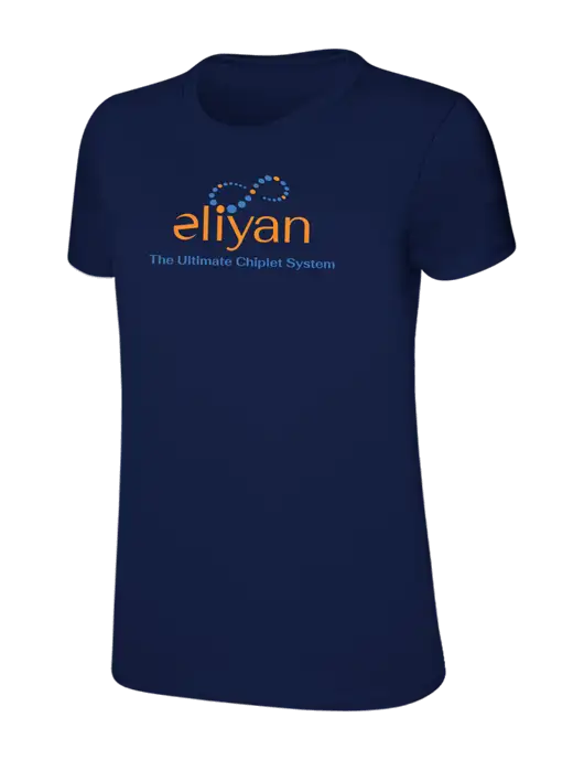 Womens Ring Spun Navy 4.5 oz T-Shirt w/Eliyan Logo 