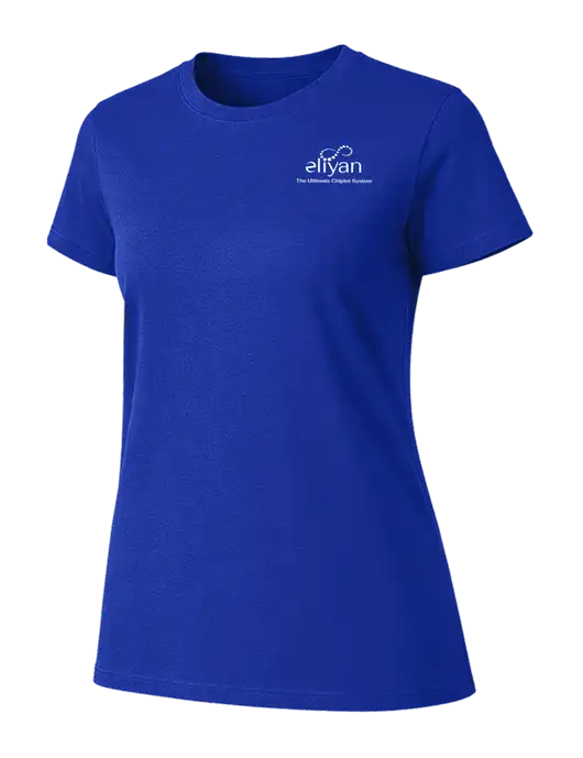 Womens Ring Spun Royal 4.5 oz T-Shirt w/Eliyan Logo 