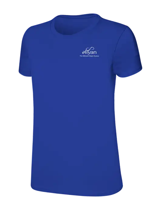 Womens Ring Spun Royal 4.5 oz T-Shirt w/Eliyan Logo 