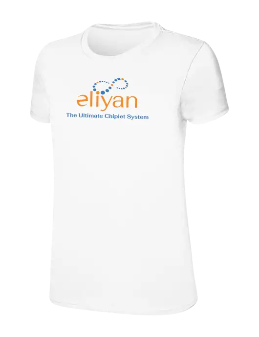 Womens Ring Spun White 4.5 oz T-Shirt w/Eliyan Logo 