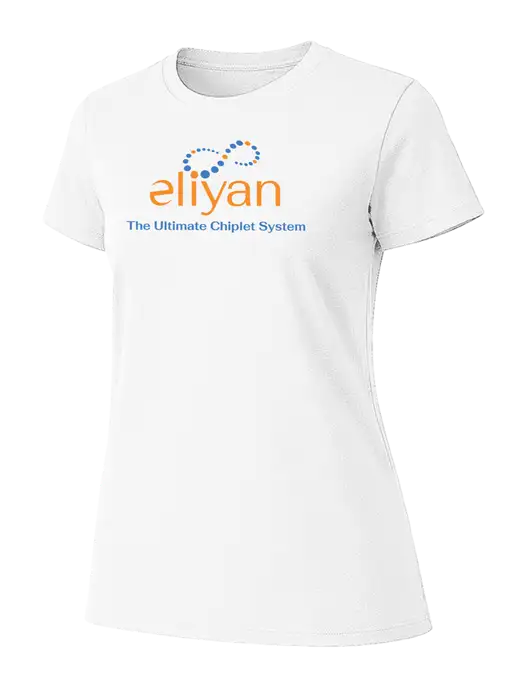 Womens Ring Spun White 4.5 oz T-Shirt w/Eliyan Logo 
