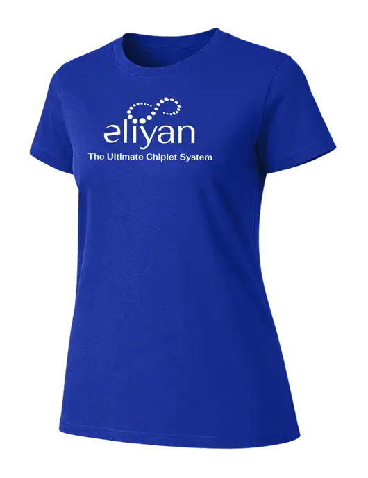 Womens Ring Spun Royal 4.5 oz T-Shirt w/Eliyan Logo 