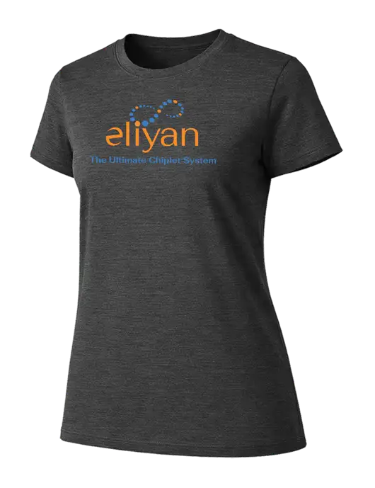 Womens Ring Spun Dark Heather Grey 4.5 oz T-Shirt w/Eliyan Logo 