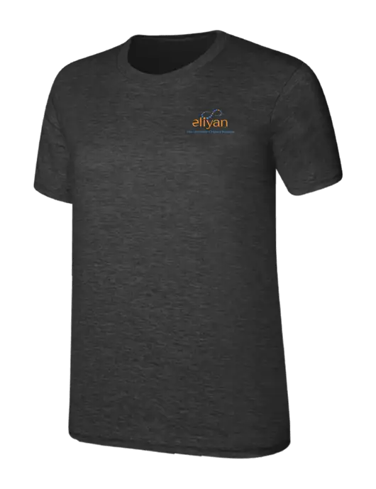 Womens Ring Spun Dark Heather Grey 4.5 oz T-Shirt w/Eliyan Logo 