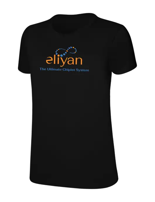 Womens Ring Spun Jet Black 4.5 oz T-Shirt w/Eliyan Logo 