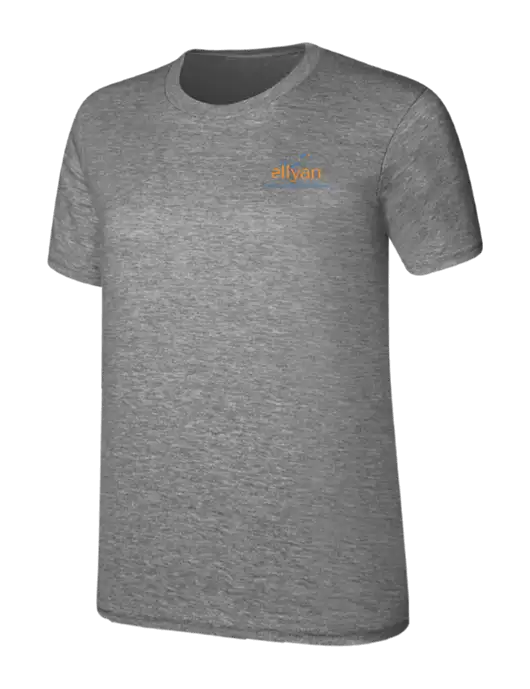 Womens Ring Spun Light Grey Heather 4.5 oz T-Shirt w/Eliyan Logo 