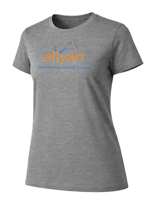 Womens Ring Spun Light Grey Heather 4.5 oz T-Shirt w/Eliyan Logo 