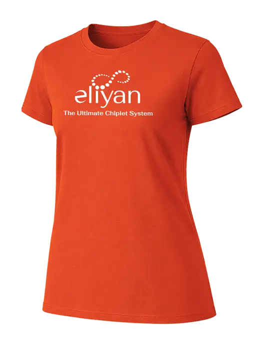Womens Ring Spun Orange 4.5 oz T-Shirt w/Eliyan Logo 