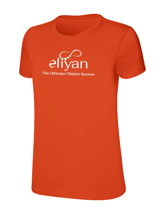 Womens Ring Spun Orange 4.5 oz T-Shirt w/Eliyan Logo 