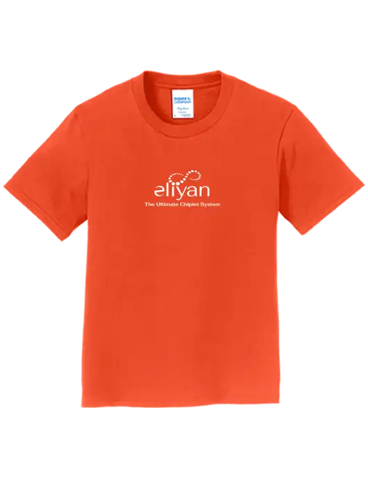 Youth Ring Spun Orange 4.5 oz T-Shirt w/Eliyan Logo 